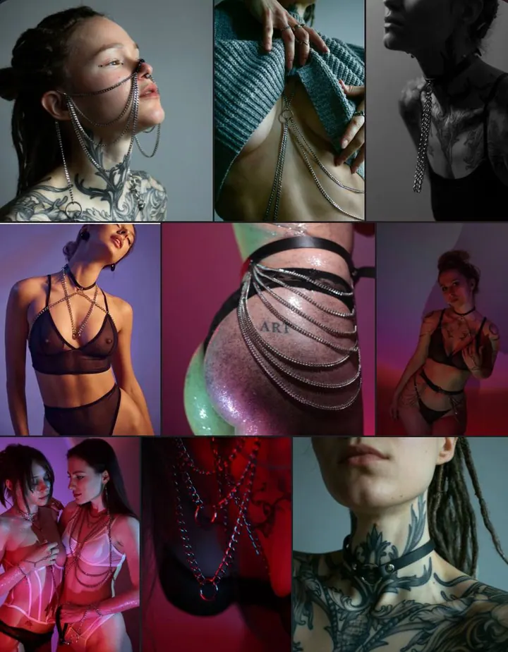 Jewelry collection in an editorial photo collage