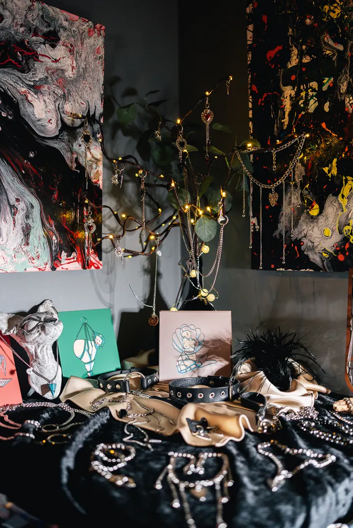 Jewelry and accessories on display